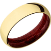 14K Yellow Gold + Polish Finish + Blood Wood