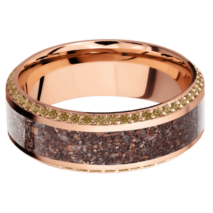 14K Rose Gold + Machine , Polish Finish