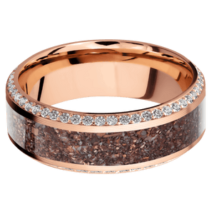 14K Rose Gold + Machine , Polish Finish