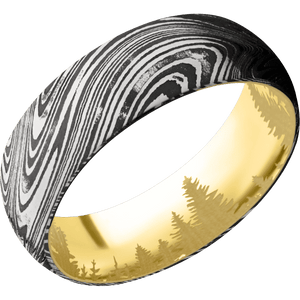 Marble + Acid Finish + 10K Yellow Gold
