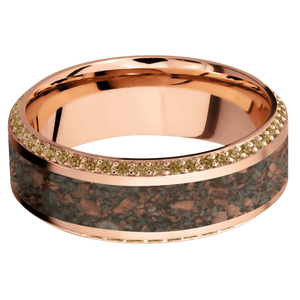 14K Rose Gold + Machine , Polish Finish