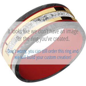 10K Yellow Gold + Polish Finish + USMC Red