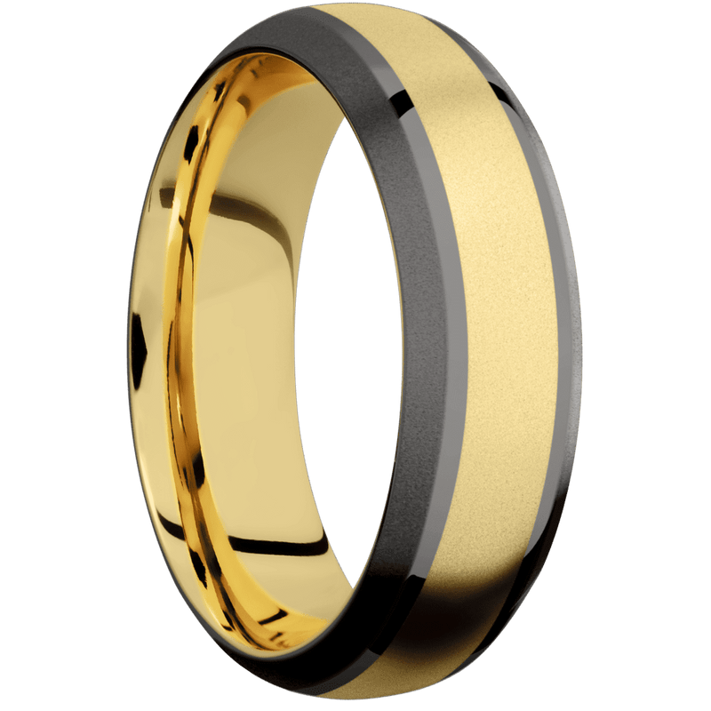 Tantalum Noir + Polish , Bead Finish + 14K Yellow Gold