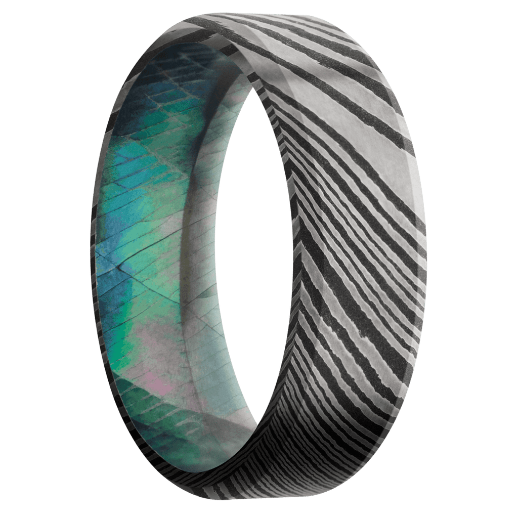 Damascus + Acid Finish + Black Mother of Pearl