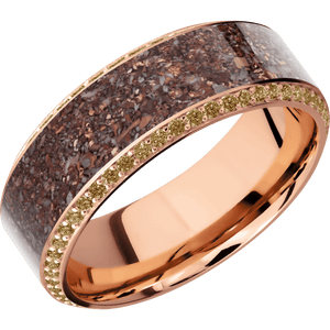 14K Rose Gold + Machine , Polish Finish
