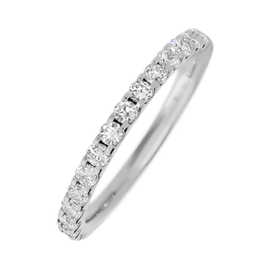 14K White Gold band with 15 Round Lab Grown Diamond (ST) having TCW-.45