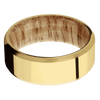 14K Yellow Gold + Polish , Satin Finish + Natural Oak