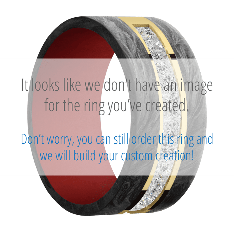 10K Yellow Gold + Polish Finish + USMC Red