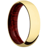 14K Yellow Gold + Polish Finish + Blood Wood