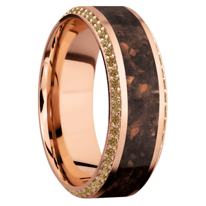 14K Rose Gold + Machine , Polish Finish