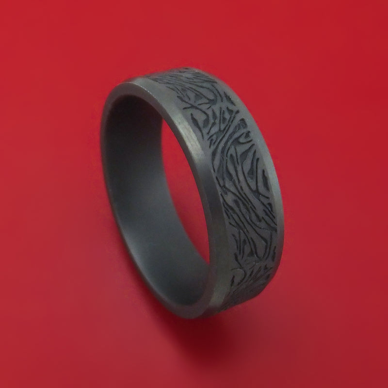 Blackened Tantalum Marble Design Band Custom Made Ring by Benchmark