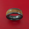 Black Zirconium Ring with Hardwood Inlay Custom Made Band