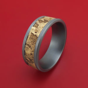 Tantalum and Textured 14K Yellow Gold Ring by Ammara Stone