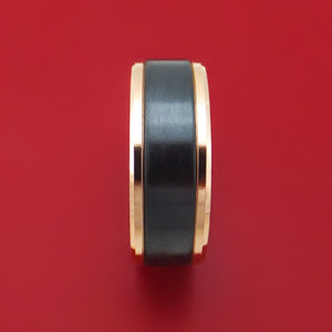 14K Rose Gold and Black Titanium Ring by Ammara Stone