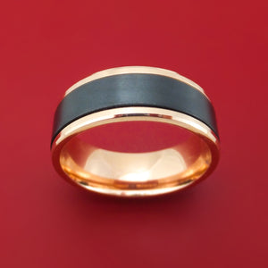 14K Rose Gold and Black Titanium Ring by Ammara Stone