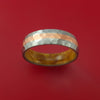 Hammered Titanium Ring with Copper Inlay and Interior Hardwood Sleeve Custom Made Band