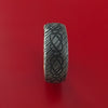 Kuro Damascus Steel Ring with Infinity Etched Celtic Design Inlay Custom Made Band