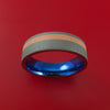 Titanium Anodized Ring with Copper Inlay Wedding Band Any Size Sandblast Finish