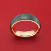 Black Zirconium Ring With 14k Rose Gold Sleeve Custom Made Band