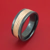Black Zirconium Ring with 14k Rose Gold Inlay Custom Made Band