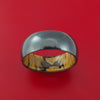 Black Zirconium Ring with Interior Hardwood Sleeve Custom Made Band