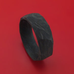 Solid Forged Carbon Fiber Faceted Ring