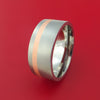 Wide Titanium Ring with Copper Inlay Custom Made Band