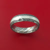 Kuro Damascus Steel and Silver Ring Custom Made Band