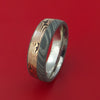 Damascus and 14k ROSE Mokume Gane GOLD Ring Wide Custom Made SHAKUDO