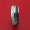 Titanium Ring with Dinosaur Bone and Gibeon Meteorite and M3 Mokume Inlay Custom Made Band