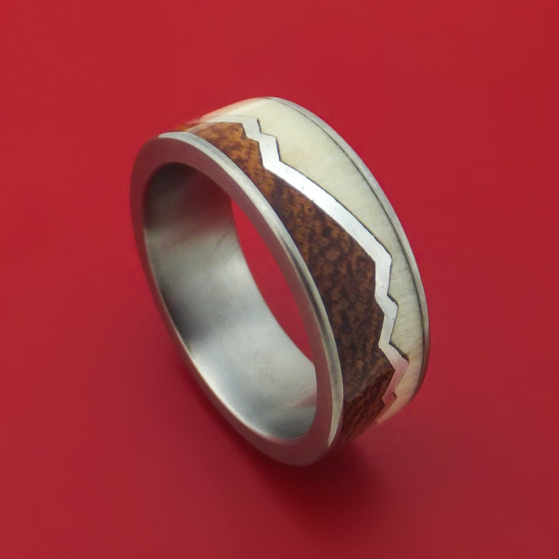 Sterling Silver - Wood Wedding Ring