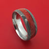 Damascus Steel and Stone Ring Custom Made Band