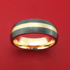 Black Zirconium and 14K Gold Ring Custom Made Band