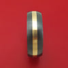Black Zirconium and 14K Gold Ring Custom Made Band