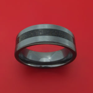 Black Zirconium and Dino Bone Ring Custom Made