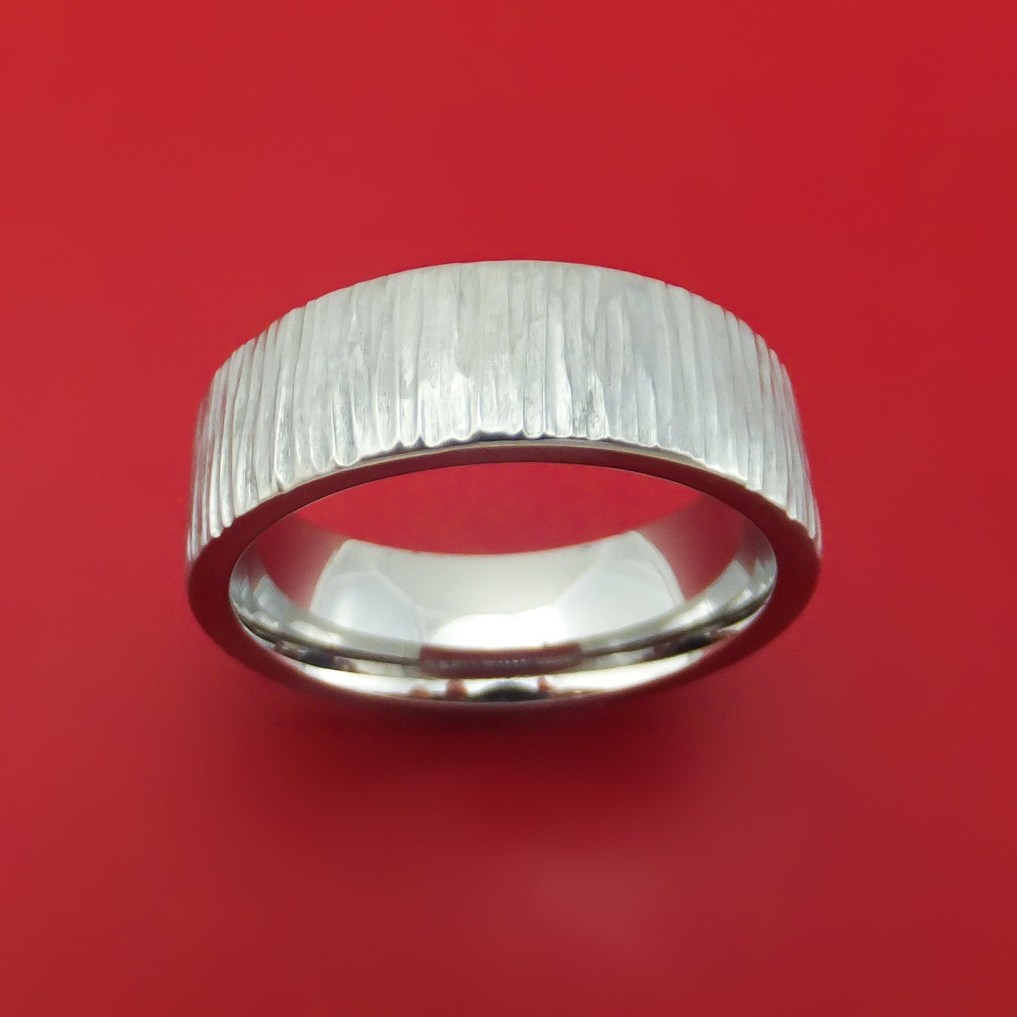 Titanium Tree Bark Finish Ring Custom Made – Stonebrook Jewelry
