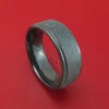 Black Zirconium Ring with Cross Satin Finish