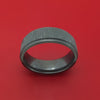 Black Zirconium Ring with Cross Satin Finish