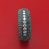 Black Zirconium and Lab Diamond Ring Custom Made