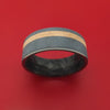 Tantalum Ring with 18K Gold and Forged Carbon Fiber