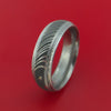 Damascus Steel Ring Wedding Band Two Tone Finish Genuine Craftsmanship