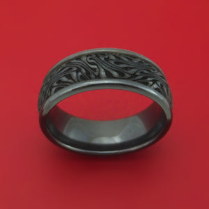 Black Zirconium Swirl Pattern Custom Ring