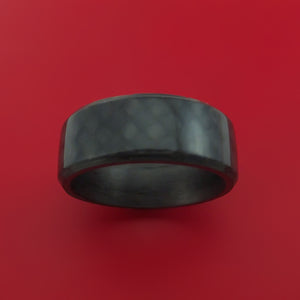 Solid Carbon Fiber Ring Custom Made Angled Pattern Band