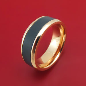14K Gold and Black Zirconium Ring