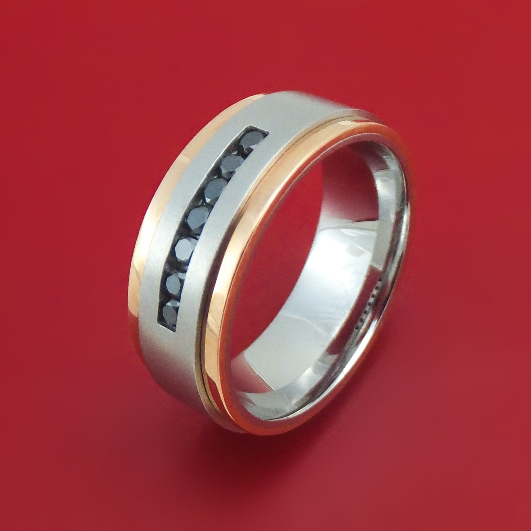 Cobalt Chrome 14K Gold and Black Diamond Ring Custom Made – Stonebrook ...