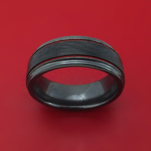 Black Zirconium and Forged Carbon Fiber Ring with Cerakote Accents