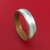 Titanium Ring with Sterling Silver Inlay and Interior Hardwood Sleeve Custom Made Band