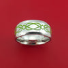 Cobalt Chrome Ring with Infinity Milled Celtic Design and Cerakote Inlays Custom Made Band