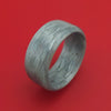 Solid Silver Texalium Carbon Fiber Ring Custom Made Pattern Band