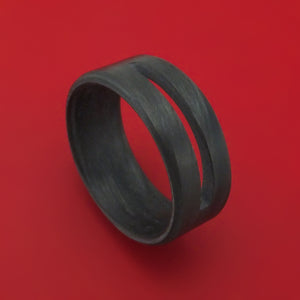 Solid Carbon Fiber Ring with Cutout Custom Made Band